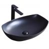 Mattes schwarzes Waschbecken, Power Color, 57x40.5 cm, ohne Armaturenloch, Aufsatzmontage, Samara
