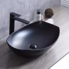 Mattes schwarzes Waschbecken, Power Color, 57x40.5 cm, ohne Armaturenloch, Aufsatzmontage, Samara