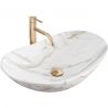 Waschbecken Luigi Marble, glänzend, Marmorfinish, 62x35 cm, Aufsatzmontage, Sanitärkeramik