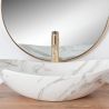 Waschbecken Luigi Marble, glänzend, Marmorfinish, 62x35 cm, Aufsatzmontage, Sanitärkeramik