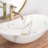 Waschbecken Luigi Marble, glänzend, Marmorfinish, 62x35 cm, Aufsatzmontage, Sanitärkeramik