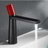 Waschbeckenarmatur Pilar, Schwarz/Rot, Höhe 18,5 cm, Waschbeckenmontage