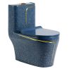 WC Lazio Blue Terrazo, Rimless, 69x39cm, integrierter Spülkasten, Bodenmontage, Soft-Close Deckel, Royalty Line von Ego