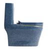 WC Lazio Blue Terrazo, Rimless, 69x39cm, integrierter Spülkasten, Bodenmontage, Soft-Close Deckel, Royalty Line von Ego