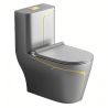 WC Lazio Grey, Rimless, 69x39 cm, integrierter Spülkasten, Bodenmontage, inklusive Soft-Close Deckel, Royalty Line von Ego