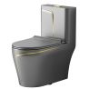 WC Lazio Grey, Rimless, 69x39 cm, integrierter Spülkasten, Bodenmontage, inklusive Soft-Close Deckel, Royalty Line von Ego