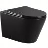Toilettenschüssel EGO Galo, Rimless, Mattschwarz, 53x36 cm, wandhängend, Duroplast Slim Soft-Close Abdeckung inklusive