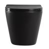 Toilettenschüssel EGO Galo, Rimless, Mattschwarz, 53x36 cm, wandhängend, Duroplast Slim Soft-Close Abdeckung inklusive