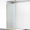 Walk-In Duschwand, 8 mm Sicherheitsglas, Größen 100-120x200 cm, Profil und Griff in Mattgold, Armando