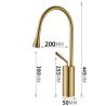 Waschbeckenarmatur Lost, Mattgold, 44 cm, mit Perlator, Aufsatzmontage