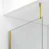 Walk-In Duschwand, 8 mm Sicherheitsglas, Größen 100-120x200 cm, Profil und Griff in Mattgold, Armando