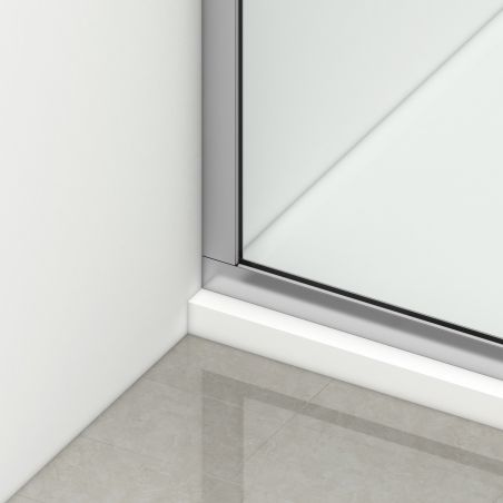 Walk-In Duschwand, 8 mm Sicherheitsglas, Größen 100-120x200 cm, Profil und Griff in Chrom, Armando