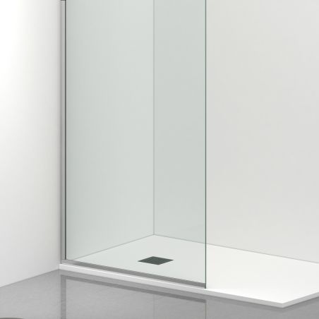 Walk-In Duschwand, 8 mm Sicherheitsglas, Größen 100-120x200 cm, Profil und Griff in Chrom, Armando