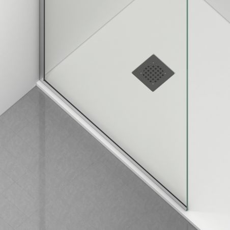 Walk-In Duschwand, 8 mm Sicherheitsglas, Größen 100-120x200 cm, Profil und Griff in Chrom, Armando