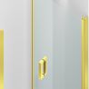 Duschtür, schwenkbar, Mattgold, 6mm klares gehärtetes Glas, Maße 80-90x195 cm, Azure