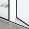 Duschtür, transparent, Pendeltür, Mattschwarz, 6 mm Sicherheitsglas, Maße: 100, 120, 140 x 195 cm, Napoli