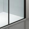 Duschtür, transparent, Pendeltür, Mattschwarz, 6 mm Sicherheitsglas, Maße: 100, 120, 140 x 195 cm, Napoli