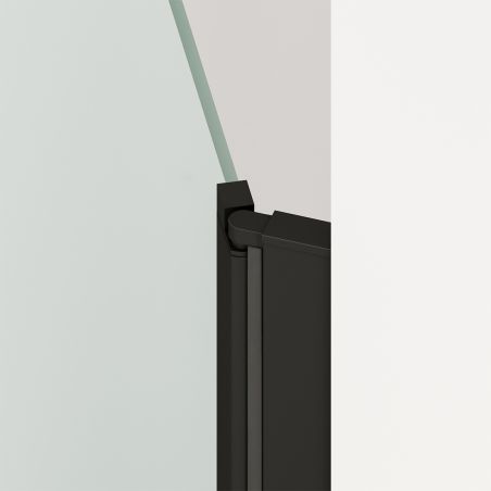Duschtür, transparent, Pendeltür, Mattschwarz, 6 mm Sicherheitsglas, Maße: 100, 120, 140 x 195 cm, Napoli