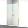 Duschtür, transparent, Pendeltür, Mattgold, 6 mm Sicherheitsglas, Maße: 100, 120, 140 x 195 cm, Napoli