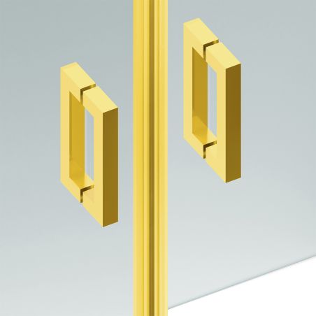 Duschtür, transparent, Pendeltür, Mattgold, 6 mm Sicherheitsglas, Maße: 100, 120, 140 x 195 cm, Napoli