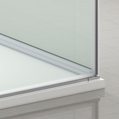 Duschkabine, 6 mm Sicherheitsglas, Transparent, Chrom, 2 Drehtüren, Größen 70, 80, 90 x 195 cm, Hera