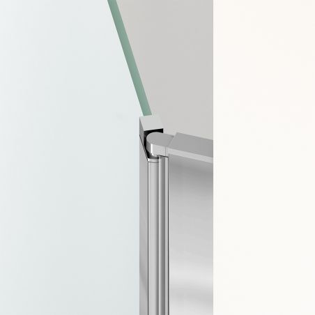 Duschkabine, 6 mm Sicherheitsglas, Transparent, Chrom, 2 Drehtüren, Größen 70, 80, 90 x 195 cm, Hera