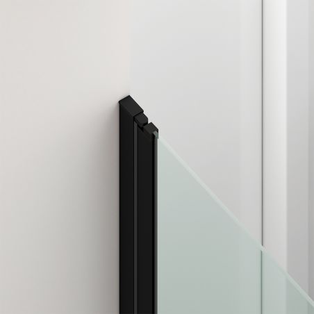 Duschkabine, 6 mm Sicherheitsglas, Transparent, Mattschwarz, 2 Drehtüren, Größen 70, 80, 90 x 195 cm, Hera