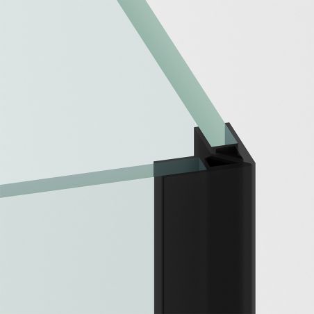 Duschkabine, 6 mm Sicherheitsglas, Transparent, Mattschwarz, 2 Drehtüren, Größen 70, 80, 90 x 195 cm, Hera