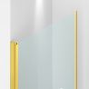 Duschkabine, 6 mm Sicherheitsglas, Transparent, Mattgold, 2 Drehtüren, Größen 70, 80, 90 x 195 cm, Hera