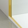 Duschkabine, 6 mm Sicherheitsglas, Transparent, Mattgold, 2 Drehtüren, Größen 70, 80, 90 x 195 cm, Hera