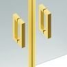 Duschkabine, 6 mm Sicherheitsglas, Transparent, Mattgold, 2 Drehtüren, Größen 70, 80, 90 x 195 cm, Hera