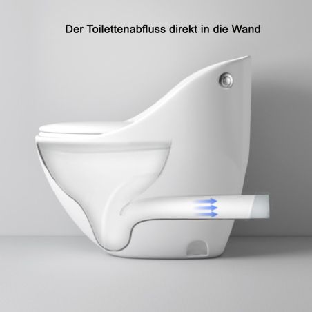 New Santa Rimless WC, 69 x 46 cm, eingebauter Spülkasten, Mattschwarz, Power Colour, Bodenmontage, Soft-Close Deckel