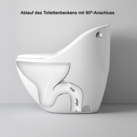 Santa Rimless WC, 69x46 cm, Einbautank, Weiß, Bodenmontage, Soft-Close-Deckel inklusive, Lizenzlinie von Ego