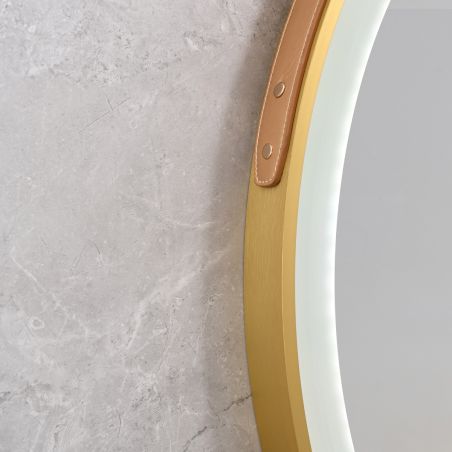 LED-Spiegel, Gurt, goldener Rahmen, Touch, 3 Lichtfarben, Anti-Beschlag, 5 mm, Durchmesser 70-80 cm, Spectra