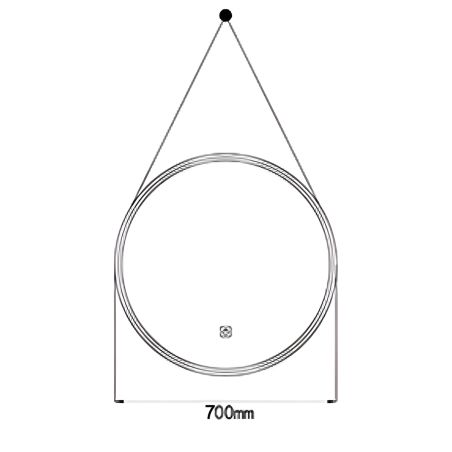 LED-Spiegel, Gurt, goldener Rahmen, Touch, 3 Lichtfarben, Anti-Beschlag, 5 mm, Durchmesser 70-80 cm, Spectra