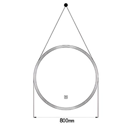 LED-Spiegel, Gurt, goldener Rahmen, Touch, 3 Lichtfarben, Anti-Beschlag, 5 mm, Durchmesser 70-80 cm, Spectra