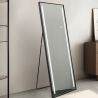 LED-Spiegel, Boden- oder Wandmontage, schwarzer Rahmen, Touch-Bedienung, 3 Lichtfarben, Anti-Beschlag, 5 mm, 60x165 cm, Mirage