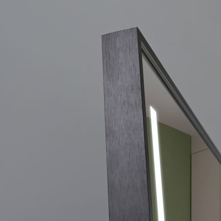 LED-Spiegel, Boden- oder Wandmontage, schwarzer Rahmen, Touch-Bedienung, 3 Lichtfarben, Anti-Beschlag, 5 mm, 60x165 cm, Mirage