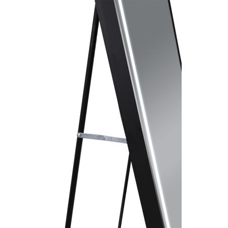 LED-Spiegel, Boden- oder Wandmontage, schwarzer Rahmen, Touch-Bedienung, 3 Lichtfarben, Anti-Beschlag, 5 mm, 60x165 cm, Mirage