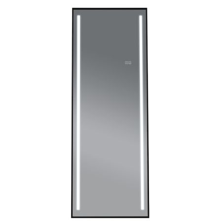 LED-Spiegel, Boden- oder Wandmontage, schwarzer Rahmen, Touch-Bedienung, 3 Lichtfarben, Anti-Beschlag, 5 mm, 60x165 cm, Mirage