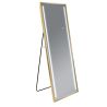LED-Spiegel, Boden- oder Wandmontage, goldener Rahmen, Touch-Bedienung, 3 Lichtfarben, Anti-Beschlag, 5 mm, 60x165 cm, Mirage