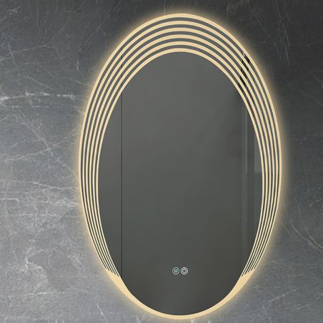 LED-Spiegel, 5 mm Glas, Anti-Beschlag, Touch-Taste, 3 Lichtfarben, Einstellbare Helligkeit, Maße 60 x 90 cm, Nova