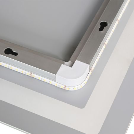 LED-Spiegel, Kosmetiklupe, Anti-Beschlag, Touch-Funktion, 3 Lichtfarben, 5 mm Glas, Größen: 70–80 x 60–90–100–120–140 cm, Velora