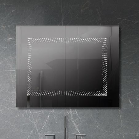 3D-Spiegel mit RGB-LED und Fernbedienung, 5 mm Glas, Maße 70 x 90 cm, Infinity