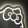 LED-Spiegel, 5 mm Glas, Anti-Beschlag, Touch-Taste, 3 Lichtfarben, Einstellbare Helligkeit, Maße 80x70 cm, Hello Kitty