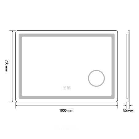 LED-Spiegel, Kosmetiklupe, Anti-Beschlag, Touch-Funktion, 3 Lichtfarben, 5 mm Glas, Größen: 70–80 x 60–90–100–120–140 cm, Velora