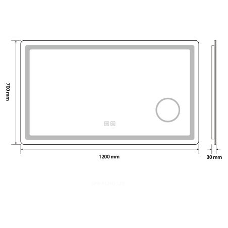 LED-Spiegel, Kosmetiklupe, Anti-Beschlag, Touch-Funktion, 3 Lichtfarben, 5 mm Glas, Größen: 70–80 x 60–90–100–120–140 cm, Velora
