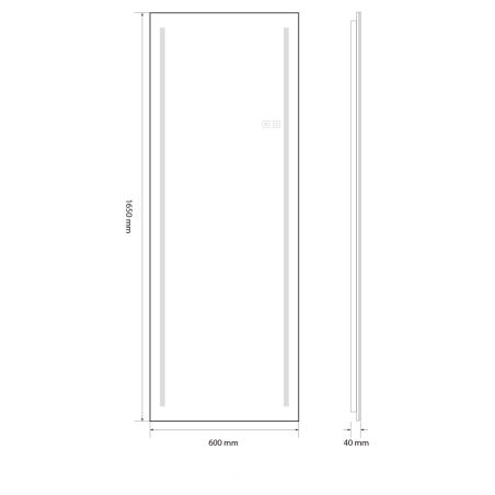 LED-Spiegel, Boden- oder Wandmontage, schwarzer Rahmen, Touch-Bedienung, 3 Lichtfarben, Anti-Beschlag, 5 mm, 60x165 cm, Mirage