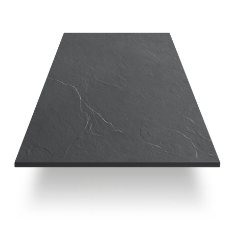 Lastra Wandpaneel, Mineralverbundwerkstoff, Abmessungen 244 x 90-60 cm, Anthrazit, Schieferoptik, Gelcoat, zuschneidbar