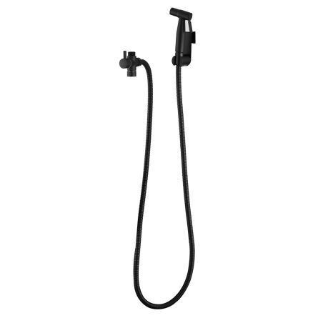 Hygienedusch-Set, Stahl, Messing, Montage an der Wand oder am WC-Spülkasten, Schlauchlänge 1,5 m, Mattschwarz, Bliss